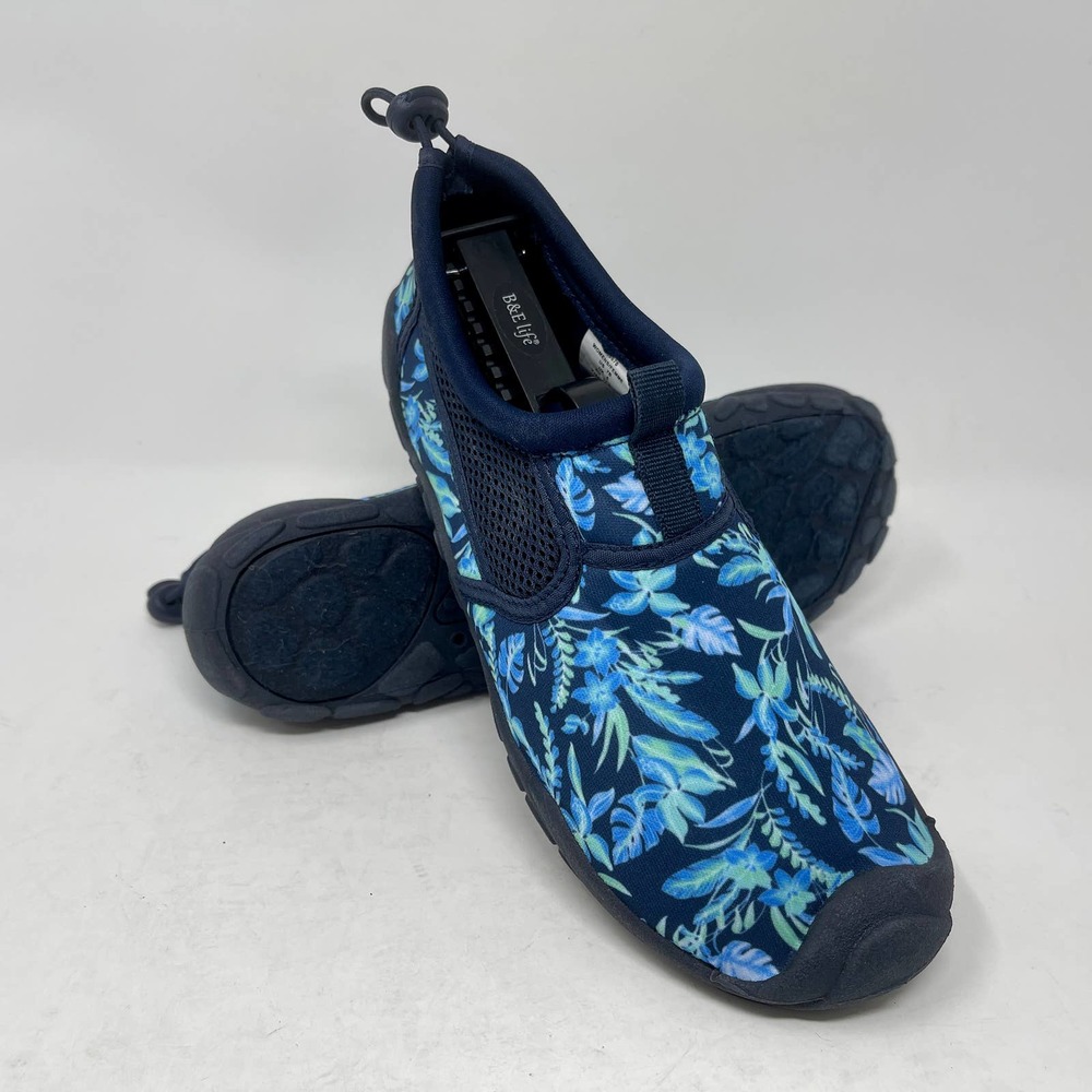Lands End Water Shoes Women's Sz 7 Navy Floral 2400:J.7.1 - Picture 8 of 12
